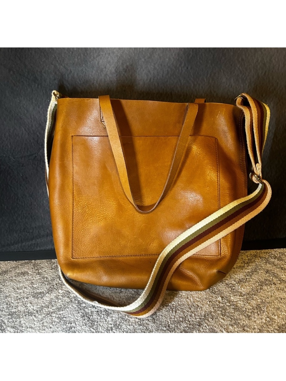 Madewell Transport tote/crossbody travel bag in Cognac